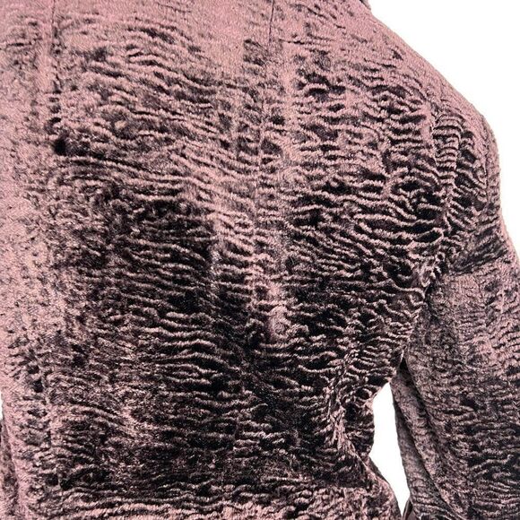 Nanette Lepore Chocolate Brown Crushed Velvet Cropped Evening Jacket Pink Bow 2 - Picture 6 of 14